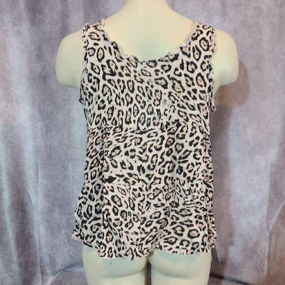 Love, Fire Kid's Leopard Print Babydoll Tank Top Size Medium - Picture 3 of 5